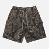 Concert Outfit Fallen Leaf Camouflage Pocket Workwear Shorts