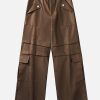 Concert Outfit Faux Leather Cargo Pants