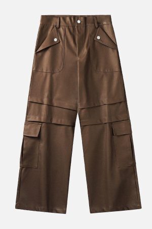 Concert Outfit Faux Leather Cargo Pants