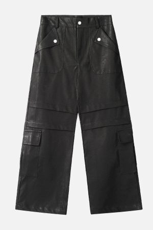 Concert Outfit Faux Leather Cargo Pants