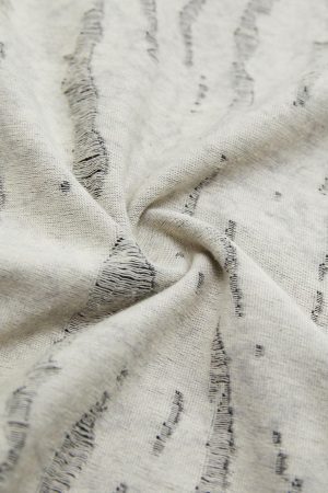 Concert Outfit Faux Two-Piece Distressed Woolen T-Shirt