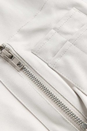 Concert Outfit Faux Two-Piece Multi Pocket Spliced Hooded Bomber Jacket