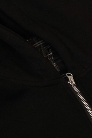 Concert Outfit Faux Two-Piece Plaid Fleece Hooded Jacket