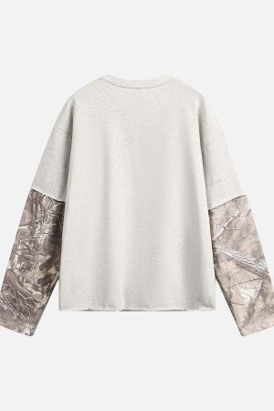 Concert Outfit Faux Two-Piece Print Long-Sleeve T-Shirt