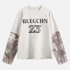 Concert Outfit Faux Two-Piece Print Long-Sleeve T-Shirt