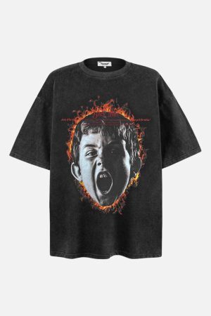 Concert Outfit Fiery Scream Vintage Wash Tee