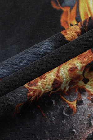 Concert Outfit Fireball Graphic Oversized T-Shirt