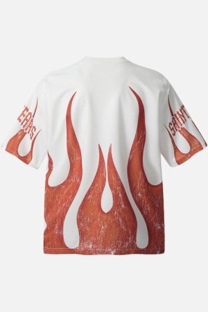 Concert Outfit Flame Graphic Crew Neck T-Shirt