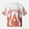 Concert Outfit Flame Graphic Crew Neck T-Shirt