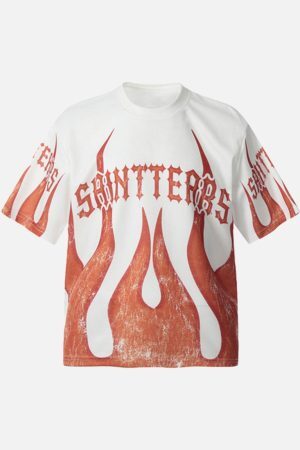 Concert Outfit Flame Graphic Crew Neck T-Shirt
