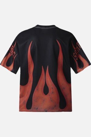 Concert Outfit Flame Graphic Crew Neck T-Shirt