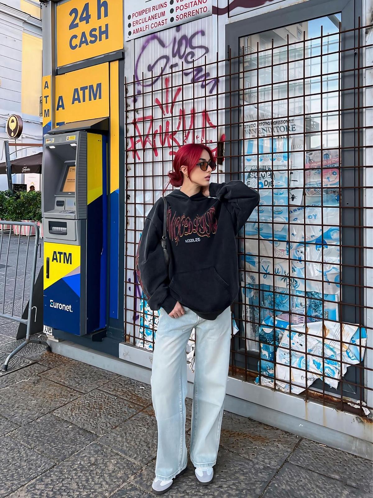 Concert Outfit Flame Letter Washed Hoodie Concert Outfit Flame Letter Washed Hoodie