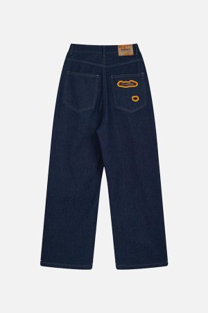 Concert Outfit Flame-Scarred Towel Embroidered Jeans