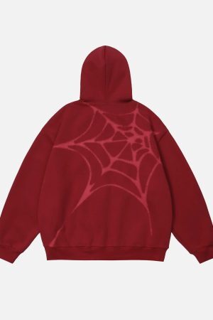 Concert Outfit Flocked Spider Hoodie
