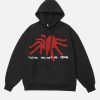 Concert Outfit Flocked Spider Hoodie