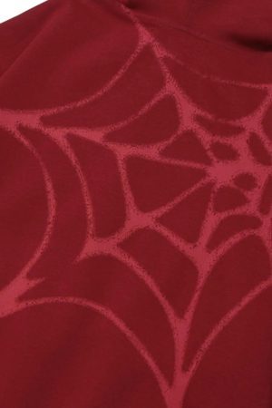 Concert Outfit Flocked Spider Hoodie
