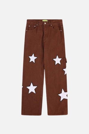 Concert Outfit Flocked Star Straight Jeans