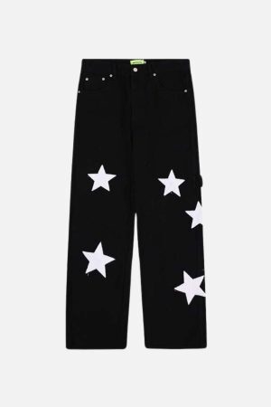 Concert Outfit Flocked Star Straight Jeans
