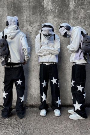 Concert Outfit Flocked Star Straight Jeans