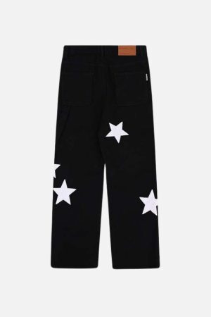 Concert Outfit Flocked Star Straight Jeans