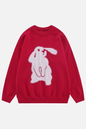 Concert Outfit Flocking Bunny Sweater