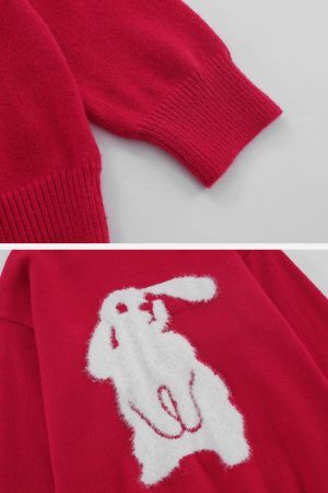 Concert Outfit Flocking Bunny Sweater