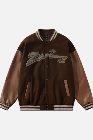 Concert Outfit Flocking Embroidery Baseball Jacket
