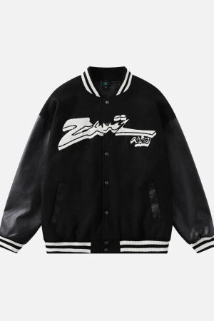 Concert Outfit Flocking Embroidery Baseball Jacket