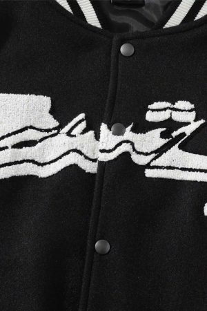 Concert Outfit Flocking Embroidery Baseball Jacket