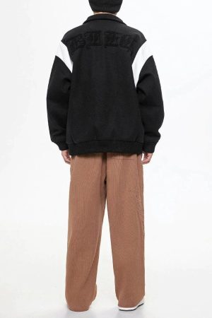 Concert Outfit Flocking Letters Tweed Varsity Jacket