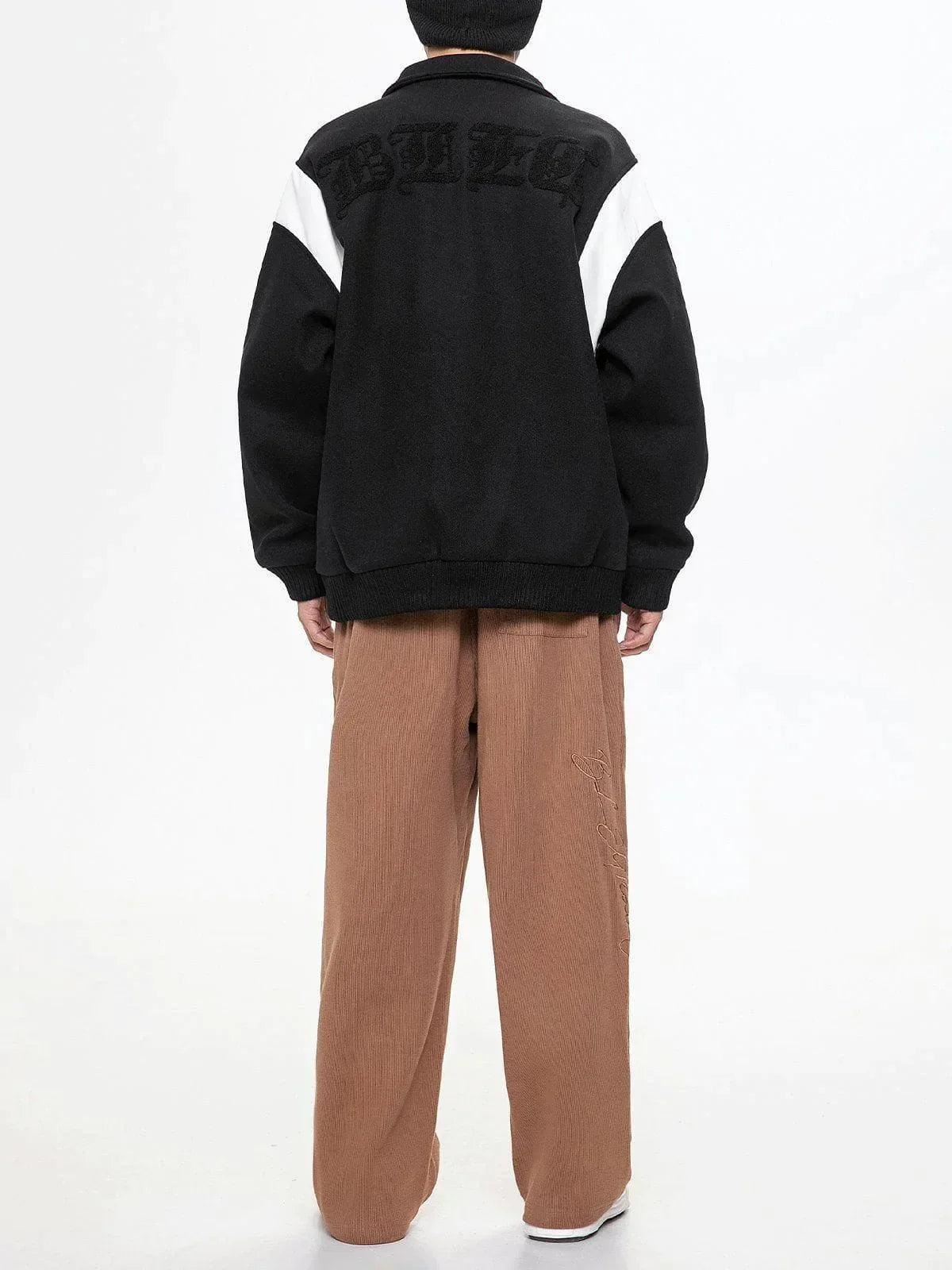 Concert Outfit Flocking Letters Tweed Varsity Jacket Concert Outfit Flocking Letters Tweed Varsity Jacket