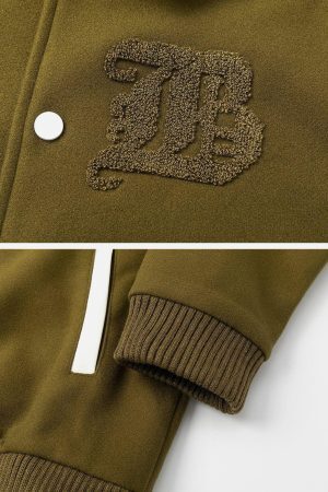 Concert Outfit Flocking Letters Tweed Varsity Jacket