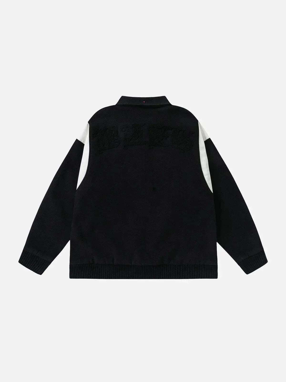 Concert Outfit Flocking Letters Tweed Varsity Jacket Concert Outfit Flocking Letters Tweed Varsity Jacket