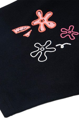 Concert Outfit Floral Embroidered Crew Neck T-Shirt