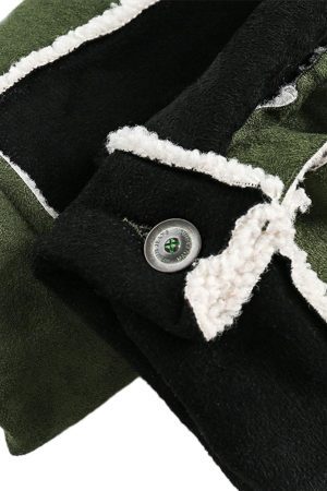 Concert Outfit Floral Embroidered Suede Fleece Jacket