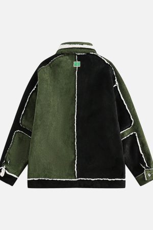 Concert Outfit Floral Embroidered Suede Fleece Jacket