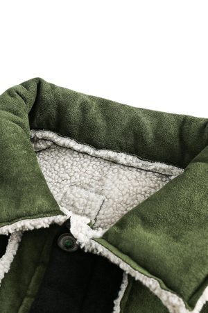 Concert Outfit Floral Embroidered Suede Fleece Jacket