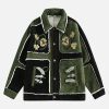 Concert Outfit Floral Embroidered Suede Fleece Jacket