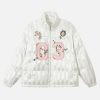 Concert Outfit Floral Letter Embroidered Stand Collar Cotton Coat