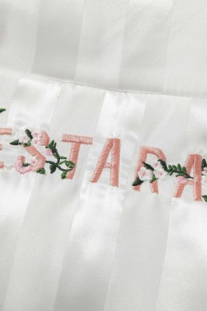 Concert Outfit Floral Letter Embroidered Stand Collar Cotton Coat