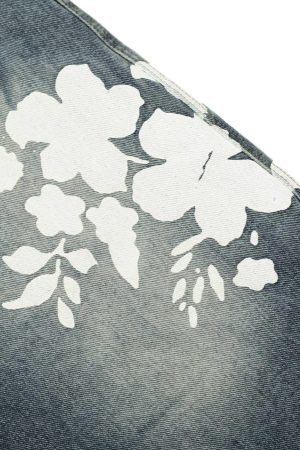 Concert Outfit Floral Print Denim Shorts