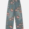 Concert Outfit Floral Print Straight Jeans