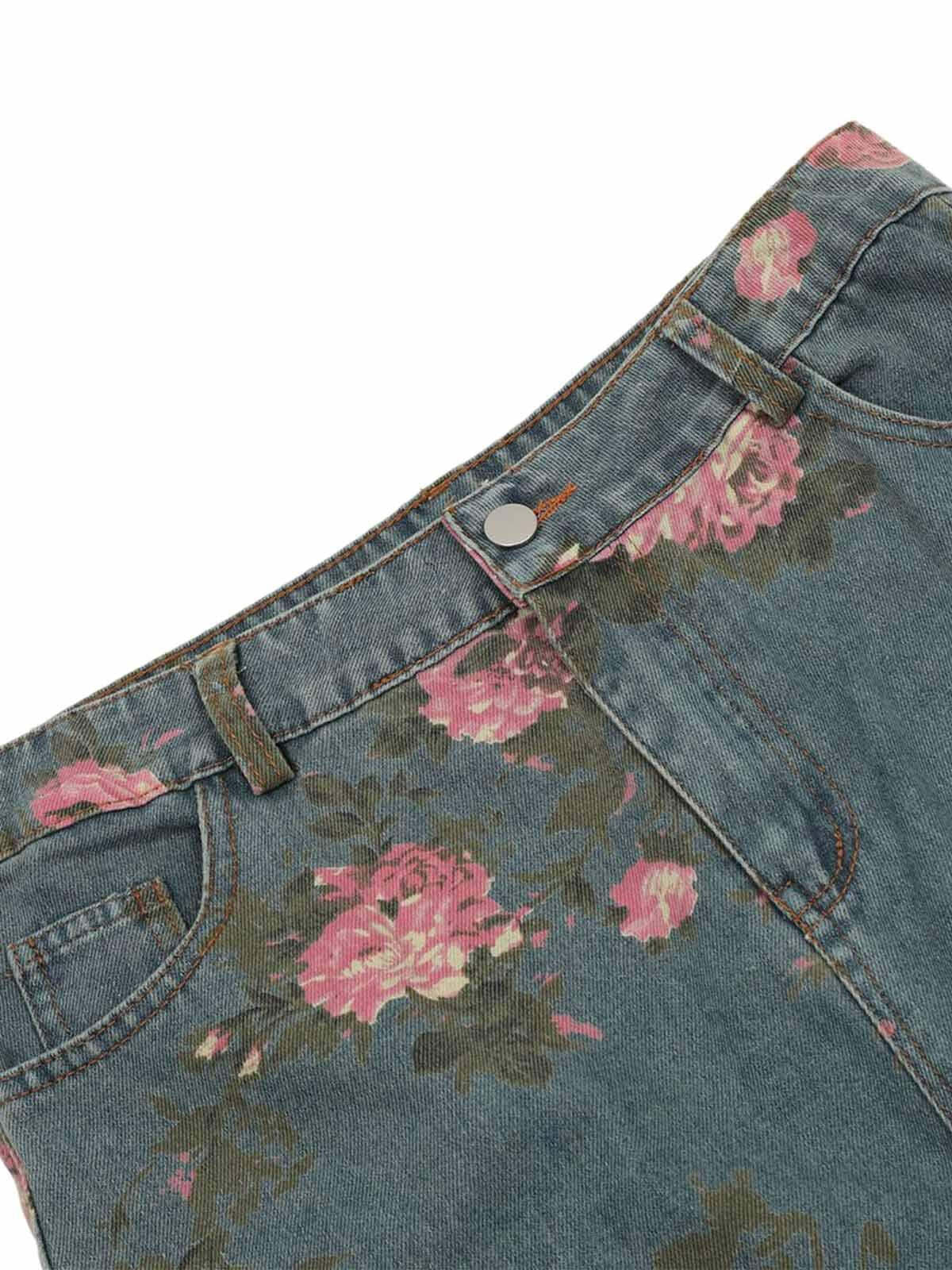 Concert Outfit Floral Print Straight Jeans Concert Outfit Floral Print Straight Jeans