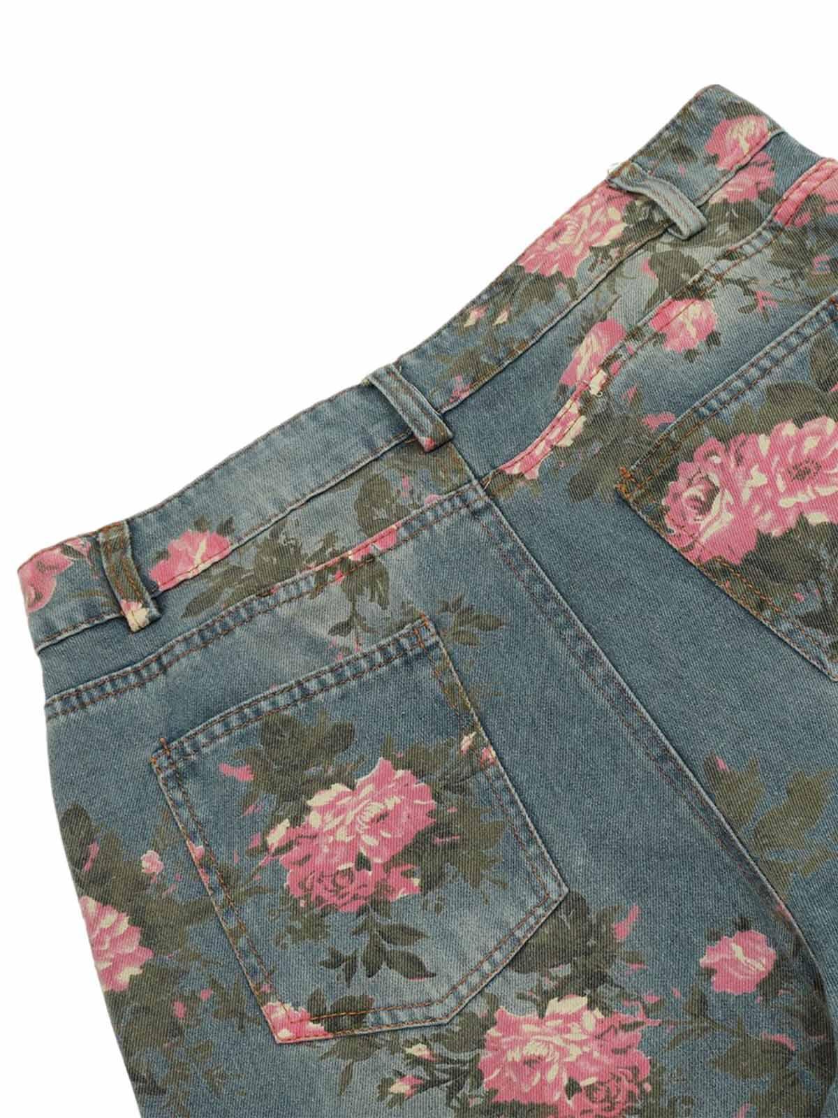 Concert Outfit Floral Print Straight Jeans Concert Outfit Floral Print Straight Jeans