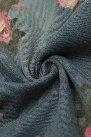 Concert Outfit Floral Print Straight Jeans