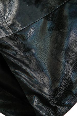 Concert Outfit Floral Stand Collar Leather Jacket