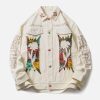 Concert Outfit Flower Patchwork Embroidery Denim Jacket