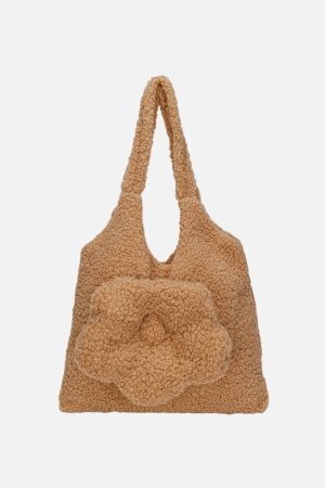 Concert Outfit Flower Sherpa Bag
