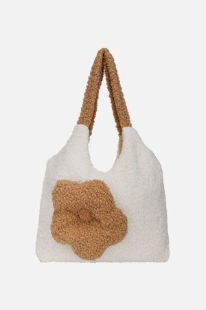Concert Outfit Flower Sherpa Bag