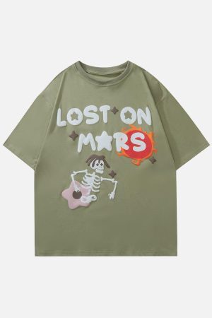 Concert Outfit Flower Skeleton Graphic Tee